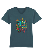 Butterfly Paint Tricou mânecă scurtă guler V Bărbat Presenter