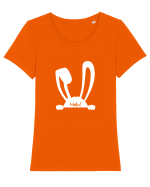 Rabbit Tricou mânecă scurtă guler larg fitted Damă Expresser