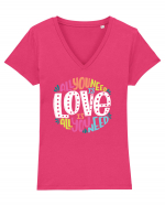 All You Need Is Love Tricou mânecă scurtă guler V Damă Evoker