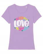 All You Need Is Love Tricou mânecă scurtă guler larg fitted Damă Expresser