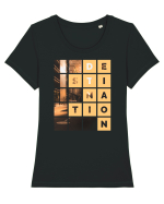 Destination Tricou mânecă scurtă guler larg fitted Damă Expresser