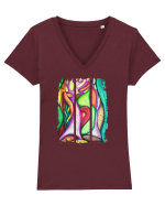 Padure magica Tricou mânecă scurtă guler V Damă Evoker