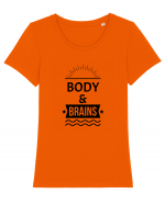 Trup si minte! Tricou mânecă scurtă guler larg fitted Damă Expresser