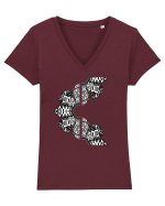 Petale abstracte Tricou mânecă scurtă guler V Damă Evoker