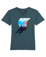 Brazi colorati Tricou mânecă scurtă guler V Bărbat Presenter