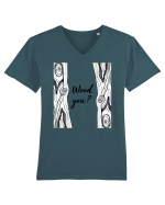 De Lemn Tricou mânecă scurtă guler V Bărbat Presenter