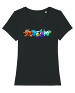 Dream Tricou mânecă scurtă guler larg fitted Damă Expresser