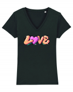 Colour Love Tricou mânecă scurtă guler V Damă Evoker