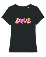 Colour Love Tricou mânecă scurtă guler larg fitted Damă Expresser