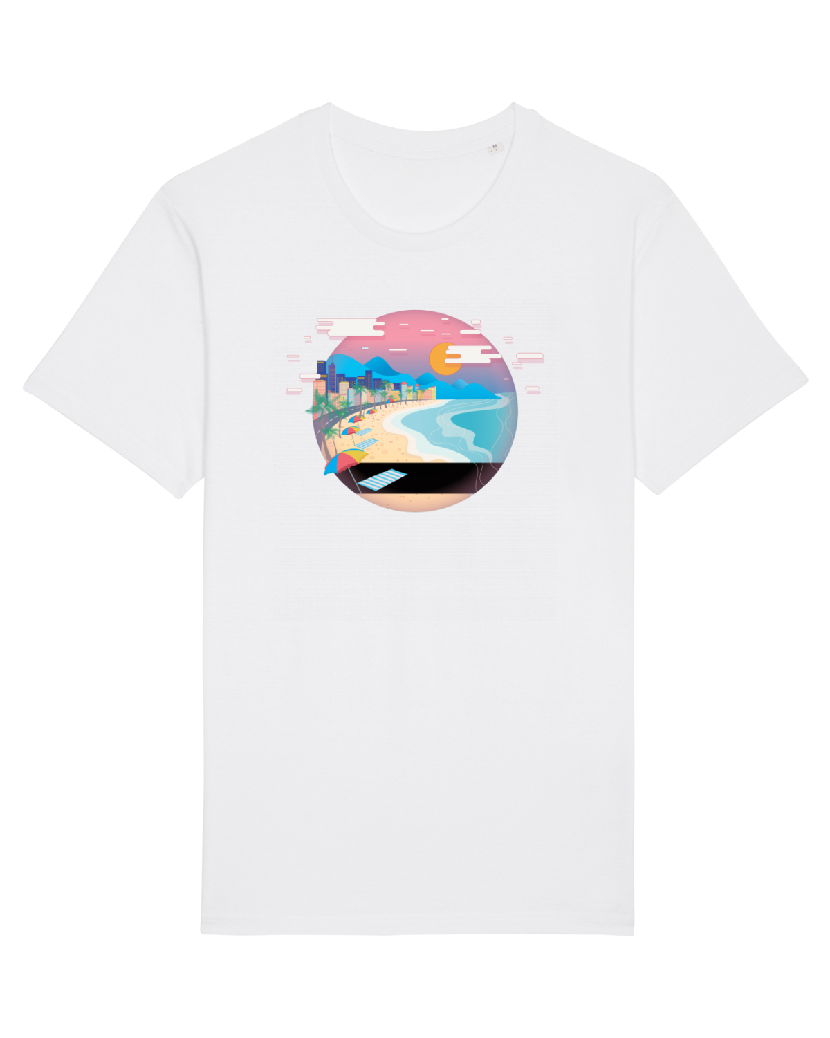 Tricou mânecă scurtă Unisex Rocker White