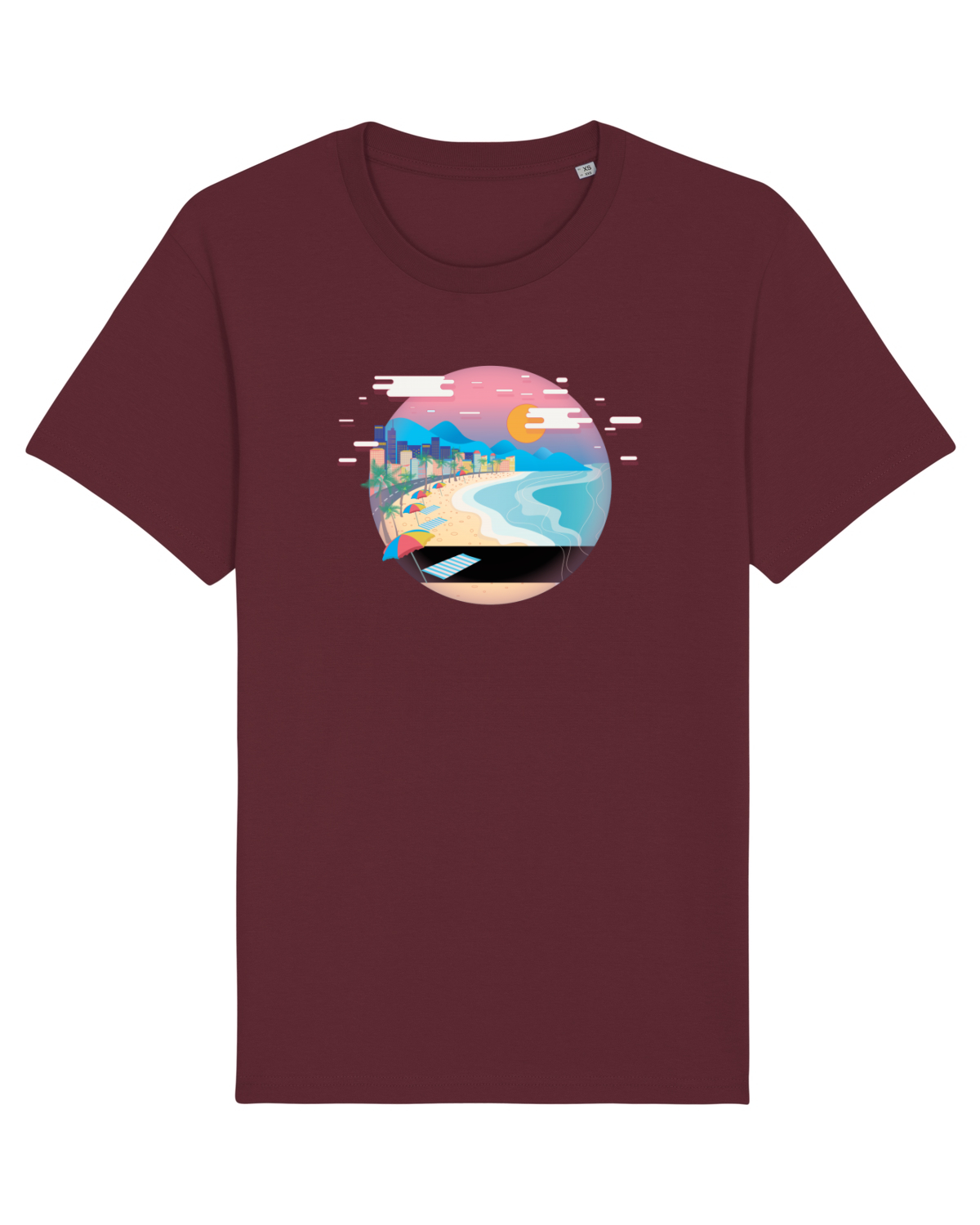 Tricou mânecă scurtă Unisex Rocker Burgundy