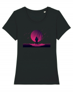 Purple Planet Tricou mânecă scurtă guler larg fitted Damă Expresser