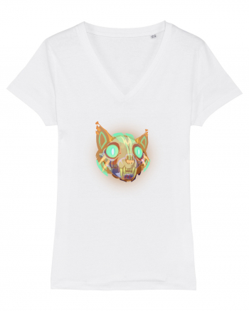 Skull Neon Cat White