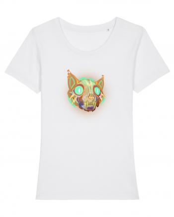 Skull Neon Cat White