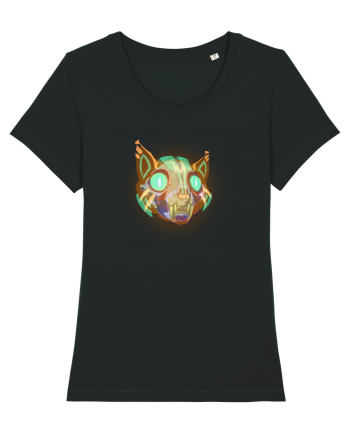 Skull Neon Cat Black