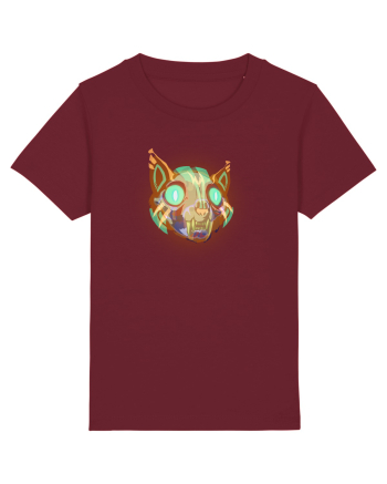 Skull Neon Cat Burgundy