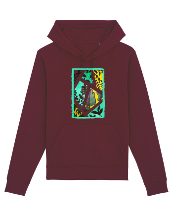 Tablou Abstract cu frunze Burgundy