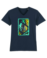 Tablou Abstract cu frunze Tricou mânecă scurtă guler V Bărbat Presenter