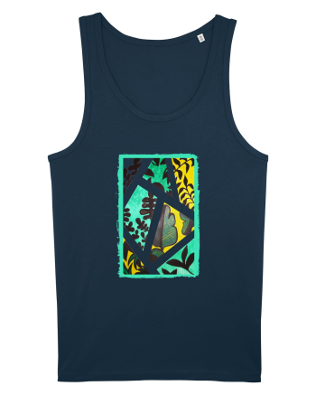 Tablou Abstract cu frunze Navy