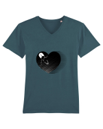 Inima neagra Tricou mânecă scurtă guler V Bărbat Presenter