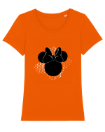 Minnie cu fundita Tricou mânecă scurtă guler larg fitted Damă Expresser