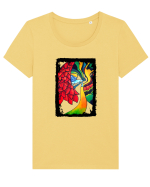 Tablou Abstract Tricou mânecă scurtă guler larg fitted Damă Expresser