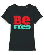 Fii liber Tricou mânecă scurtă guler larg fitted Damă Expresser