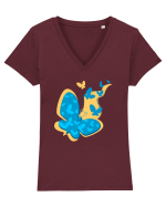 Fluturasi! Tricou mânecă scurtă guler V Damă Evoker