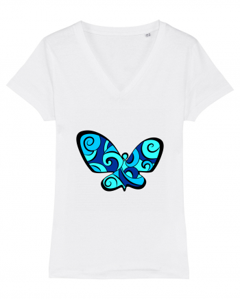 Fluture albastru White