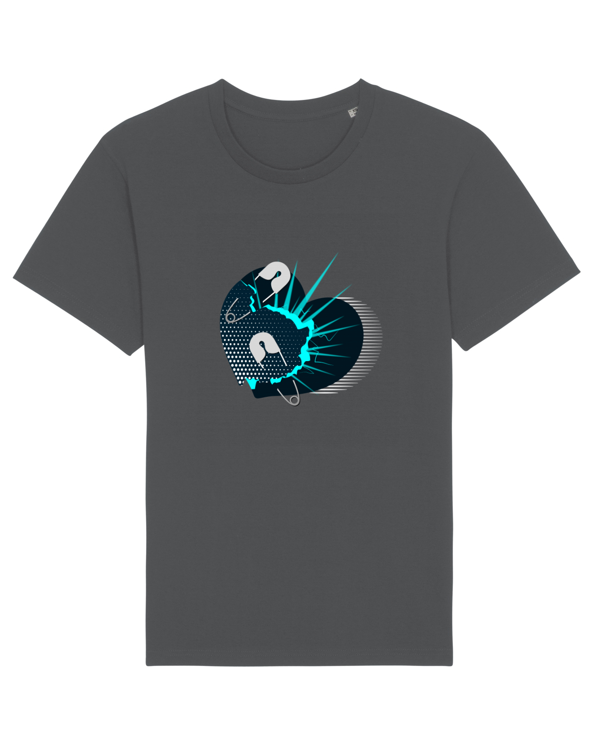 Tricou mânecă scurtă Unisex Rocker Anthracite