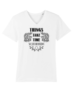 Răbdare Tricou mânecă scurtă guler V Bărbat Presenter