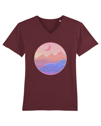Pyramids - textured style Burgundy