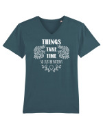 Răbdare Tricou mânecă scurtă guler V Bărbat Presenter