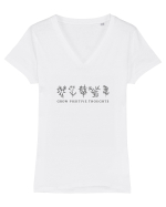 Grow Positive Thoughts Tricou mânecă scurtă guler V Damă Evoker