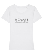 Grow Positive Thoughts Tricou mânecă scurtă guler larg fitted Damă Expresser