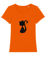 Pisica cu buline Tricou mânecă scurtă guler larg fitted Damă Expresser