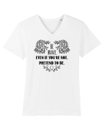 Fii curajos Tricou mânecă scurtă guler V Bărbat Presenter