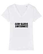 God Bless the Internet! Tricou mânecă scurtă guler V Damă Evoker