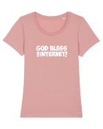 God Bless the Internet! Tricou mânecă scurtă guler larg fitted Damă Expresser
