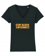 God Bless the Internet! Tricou mânecă scurtă guler V Damă Evoker