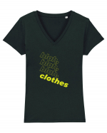 blah, blah, blah, clothes Tricou mânecă scurtă guler V Damă Evoker