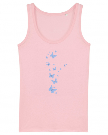 Un design cu fluturasi albastri Cotton Pink