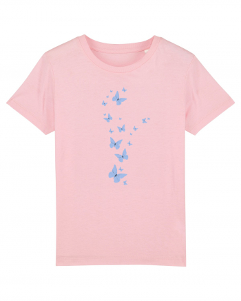 Un design cu fluturasi albastri Cotton Pink