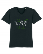 Be the art, live the art, breathe the art. Un design simplu dar de impact Tricou mânecă scurtă guler V Bărbat Presenter