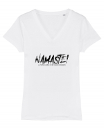 Namaste! (la toată lumea, că nu facem diferență) Tricou mânecă scurtă guler V Damă Evoker