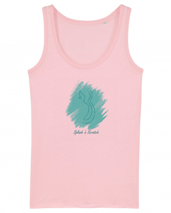 Cat Splash Green Cotton Pink