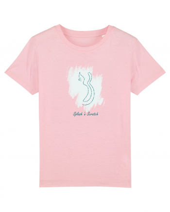 Cat Splash Blue Cotton Pink