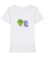 I'll do it all I can! Tricou mânecă scurtă guler larg fitted Damă Expresser
