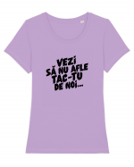 Vezi să nu afle tac-tu de noi... Tricou mânecă scurtă guler larg fitted Damă Expresser