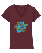 Vezi să nu afle tac-tu de noi... Tricou mânecă scurtă guler V Damă Evoker